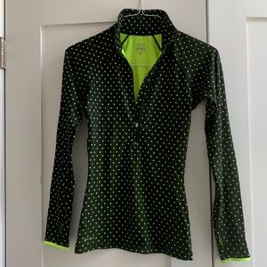 Nike yellow neon dot half zip